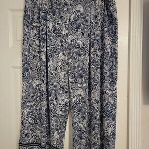 Michael Michael Kors Flowy Wide Leg Navy Capri Pants XL